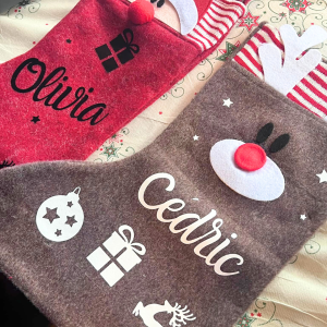Grande chaussette de Noël personnalisée